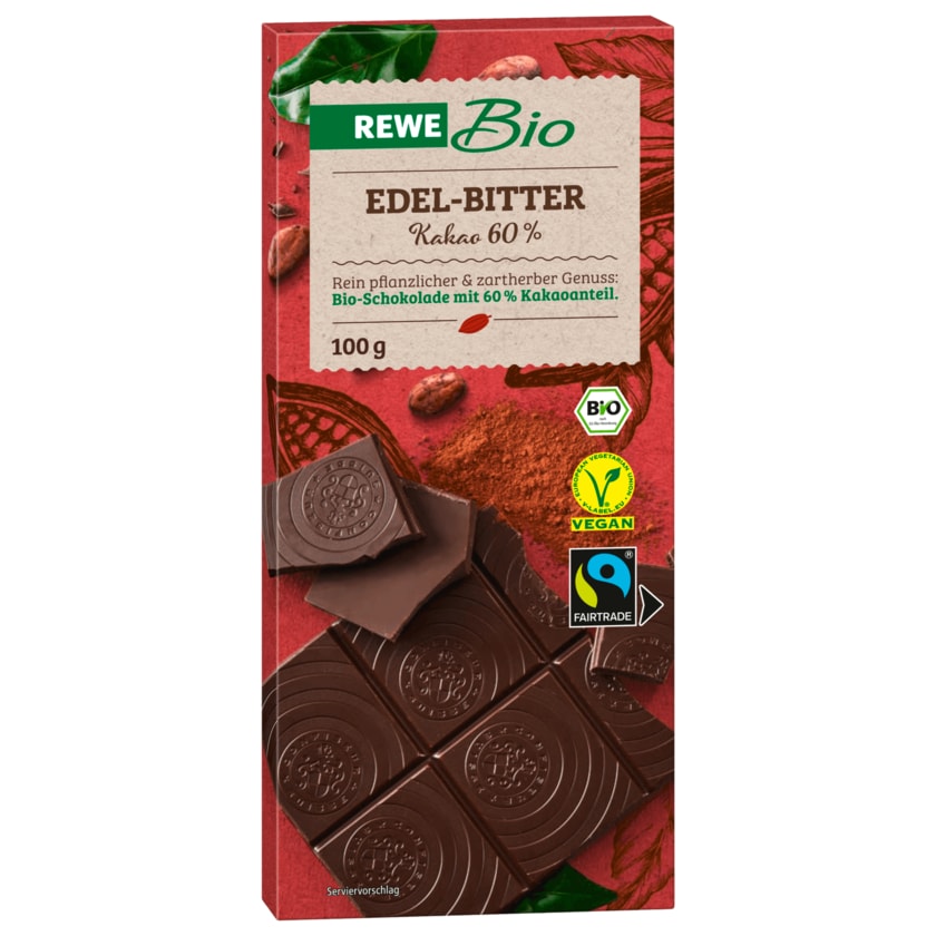 REWE Bio Edelbitter-Schokolade 60% Cacao 100g